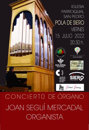 El Tapin - Joan Seguí Mercadal ofrecerá un concierto de órgano el 15 de julio en la iglesia de San Pedro en Pola de Siero