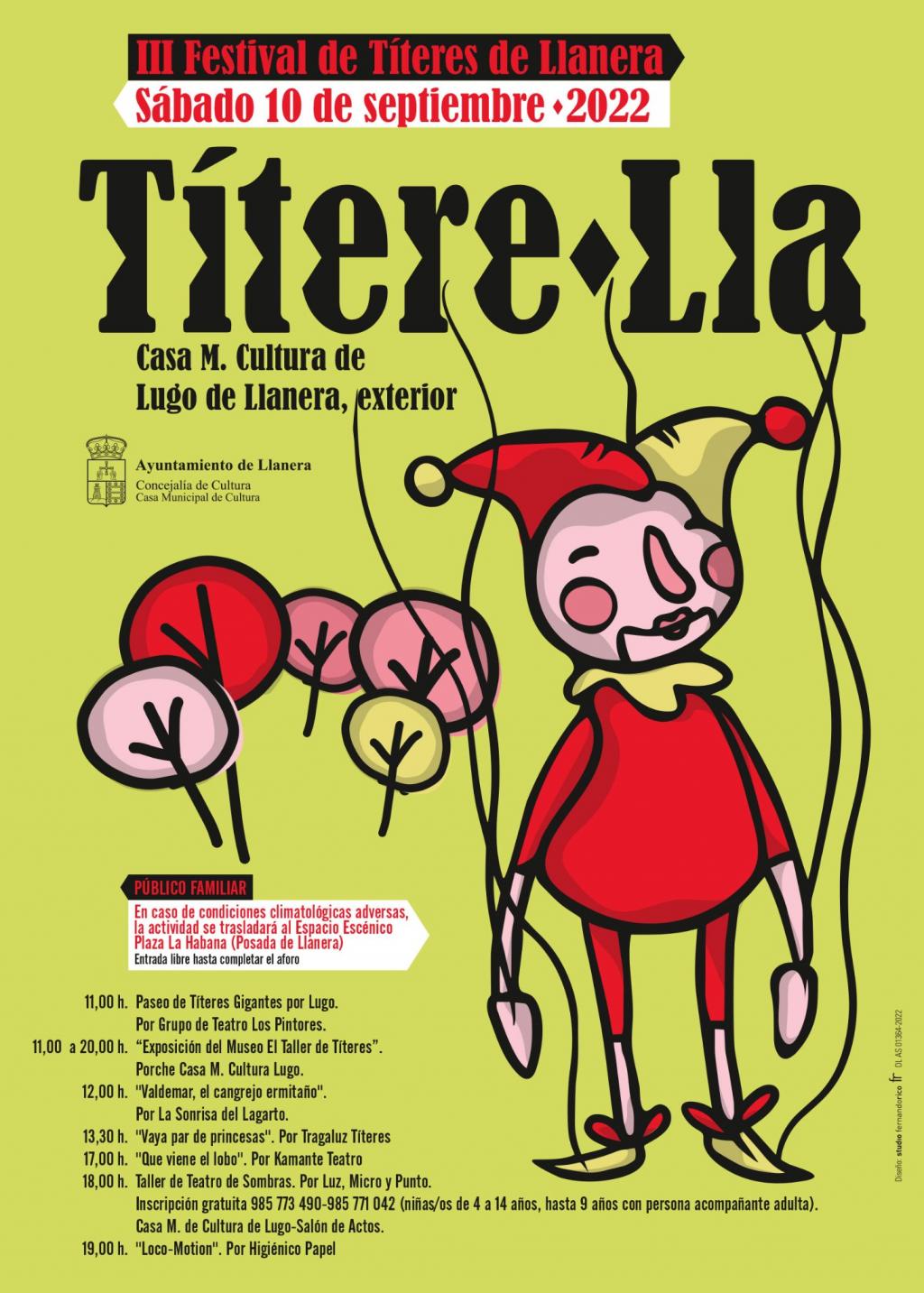 El Tapin - Llanera celebra su III Festival de Títeres el sábado 10 de septiembre