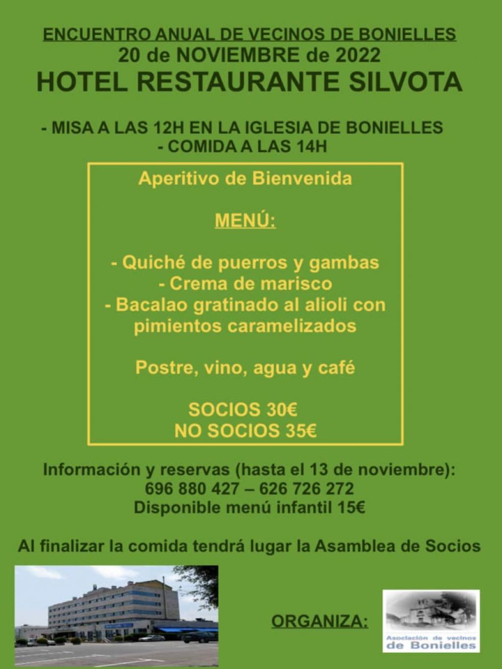 El Tapin - La Asociación de Vecinos de Bonielles organiza el 20 de noviembre su encuentro anual en el Hotel Silvota