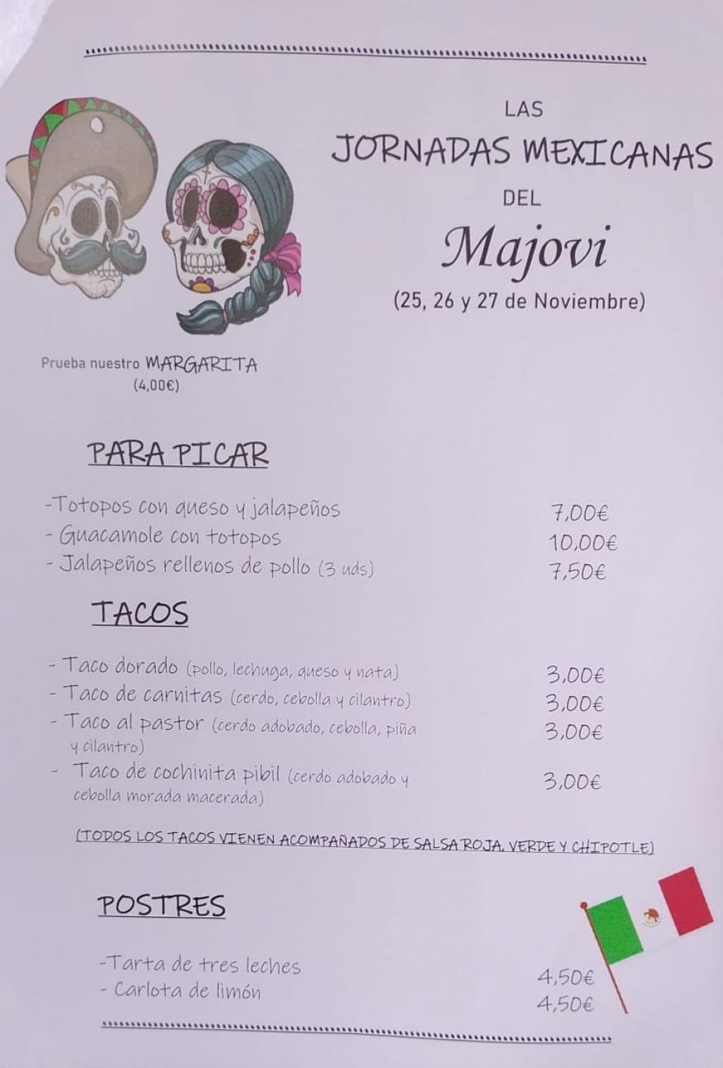 El Tapin - El Restaurante Majovi organiza las Jornadas Mexicanas del 25 al 27 de noviembre