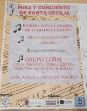 El Tapin - La Coral Polifónica de Llanera organiza el Concierto de Santa Cecilia en la iglesia de Lugo de Llanera