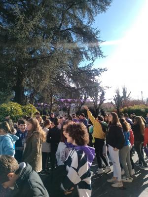 El Tapin - Los alumnos de los institutos de Pola de Siero participaron en la concentración del Día Internacional para la eliminación de la Violencia hacia las Mujeres