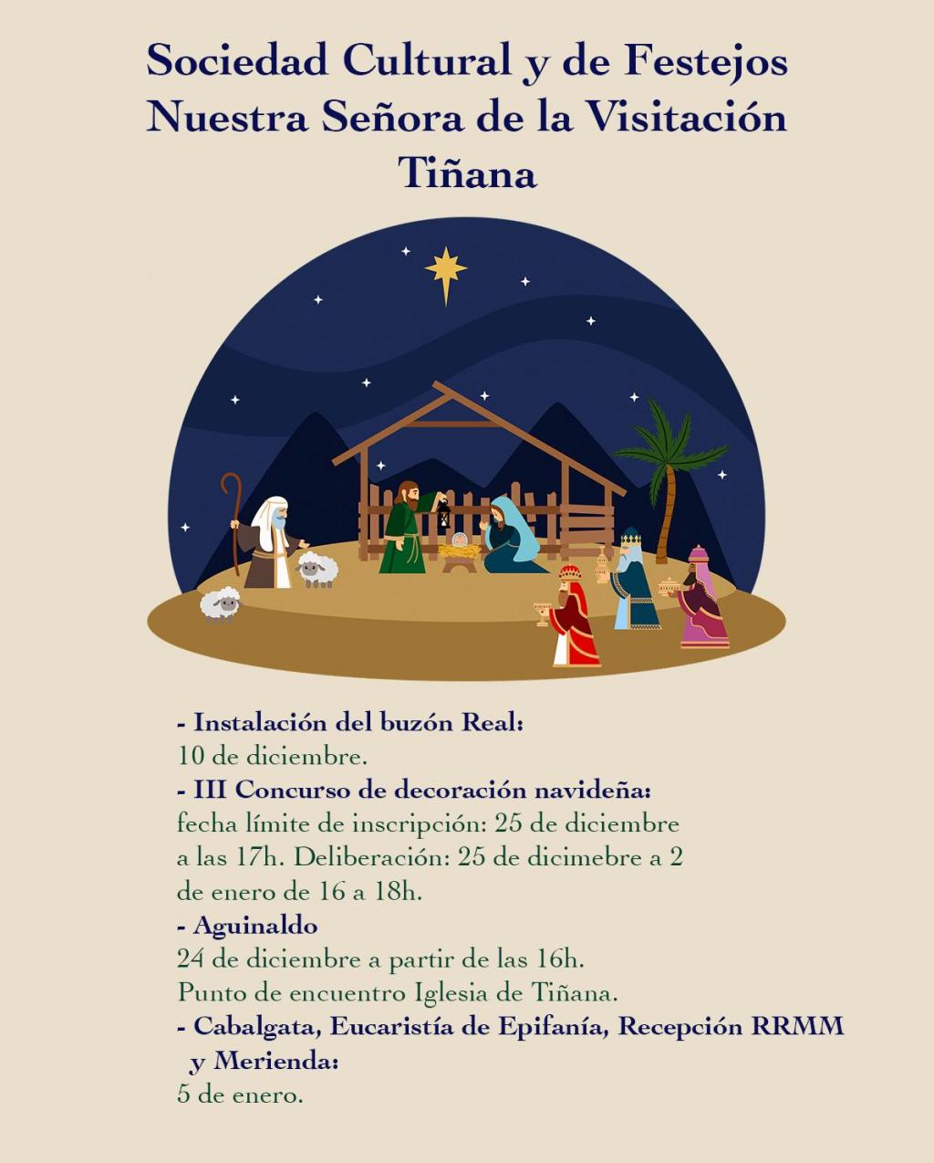 El Tapin - La Sociedad Cultural y de Festejos Nuestra Señora de la Visitación de Tiñana organiza varias actividades de cara a las Navidades