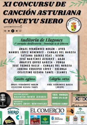 El Tapin - El Centro Polivalente de Lugones acoge la 1º Jornada Clasificatoria del XI Concursu de Canción Asturiana Conceyu de Siero el domingo 19 de febrero