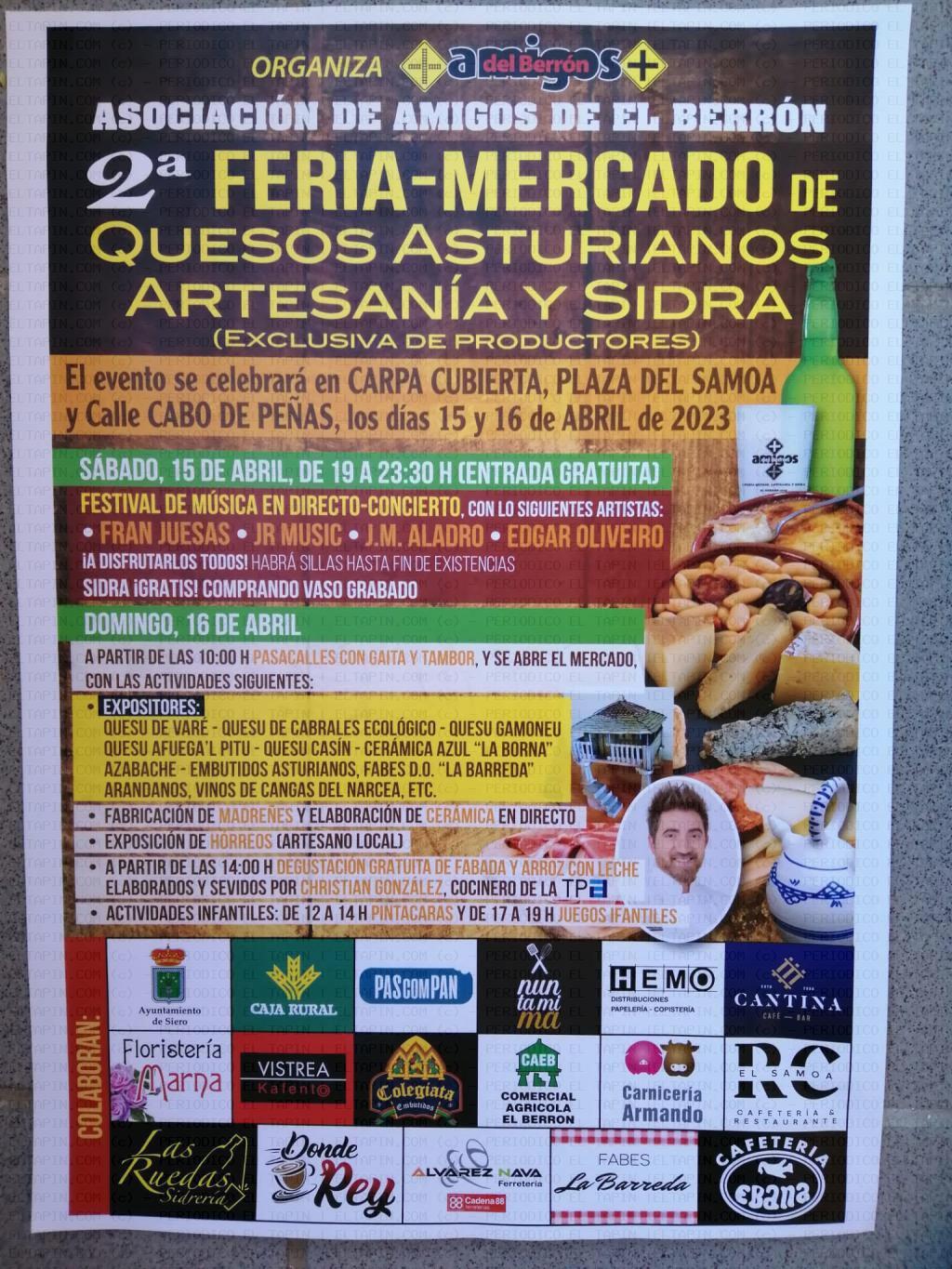 El Tapin - 2º Feria- Mercado de Quesos Asturianos Artesanía y Sidra los días 15 y 16 de abril en El Berrón