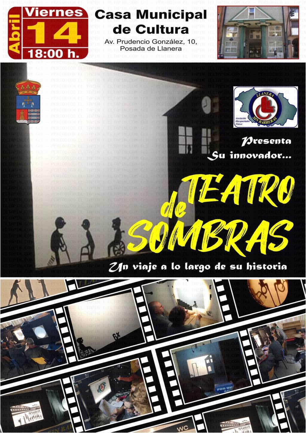 El Tapin - Llanera sin Barreras presentará “Teatro de Sombras. Un viaje a lo largo de su historia”, el 14 de abril en la Casa de Cultura de Posada