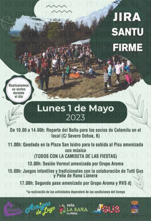 El Tapin - La Asociación de Festejos Amigos de Lugo de Llanera organiza la tradicional Jira Santu Firme  el 1 de mayo