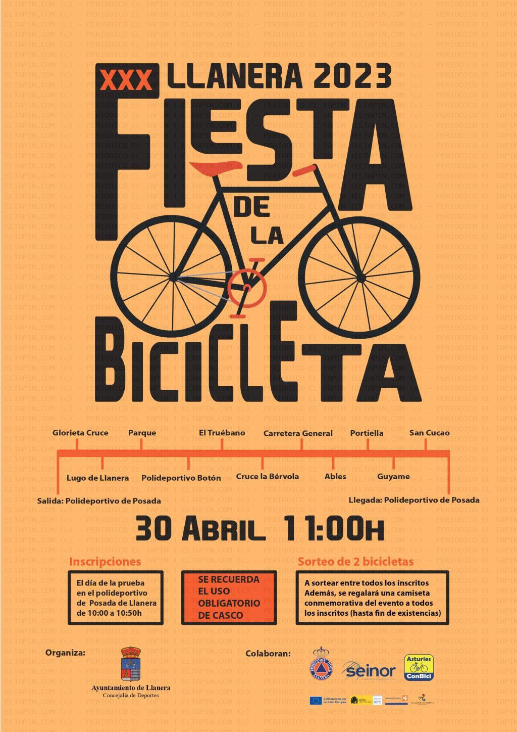 El Tapin - Llanera celebra este domingo la XXX Fiesta de la Bicicleta