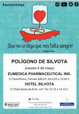 El Tapin - El jueves 4 de mayo en el polígono de Silvota se iniciará una campaña de recogida de sangre