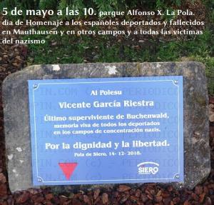 El Tapin - El viernes 5 de mayo Pola rinde homenaje a los españoles deportados y fallecidos en los campos de concentración nazis