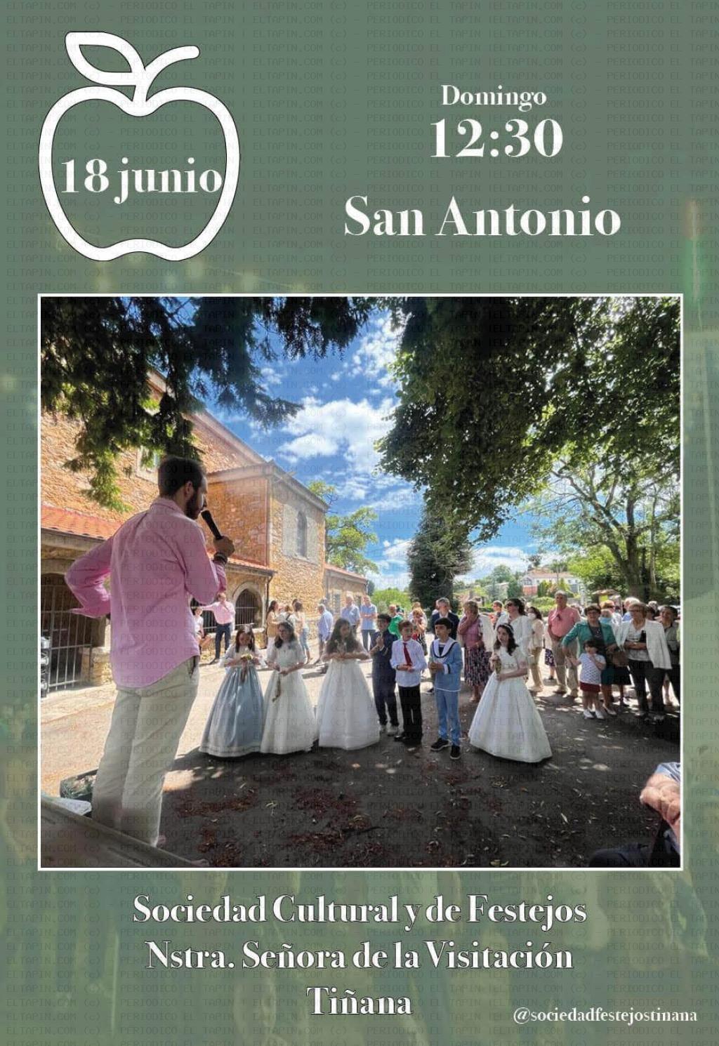 El Tapin - La Sociedad de Festejos Nuestra Señora de la Visitación de Tiñana organiza la Subasta de San Antonio el domingo 18 de junio