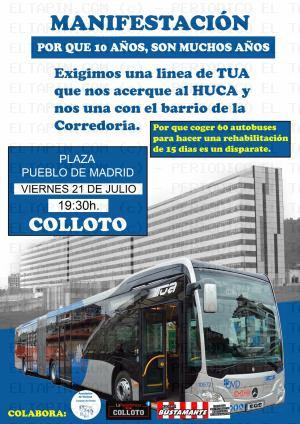El Tapin - Los vecinos de Colloto se manifestarán el 21 de julio para exigir una línea TUA que les comunique con el HUCA