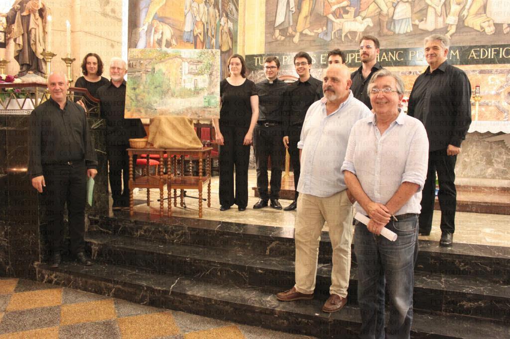 El Tapin - La Comisión de Obras de la iglesia de Pola de Siero recaudó 250 euros en la subasta del cuadro de Fran Muñiz