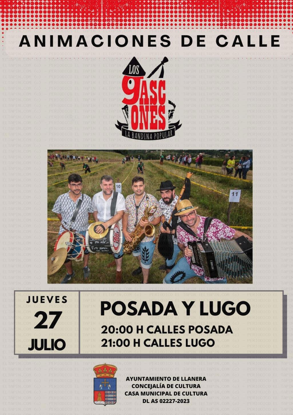 El Tapin - Actuación de Los Gascones en Posada y Lugo el día 27 de julio