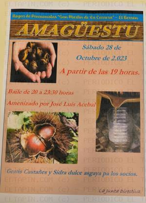 El Tapin - El Hogar de Pensionistas “San Martín de la Carrera” celebra el Amagüestu el 28 de octubre a las 19 horas