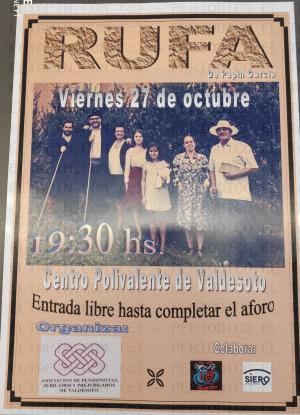 El Tapin - La obra de teatro “Rufa” se podrá ver el 27 de octubre en el Centro Polivalente de Valdesoto a las 19.30 horas