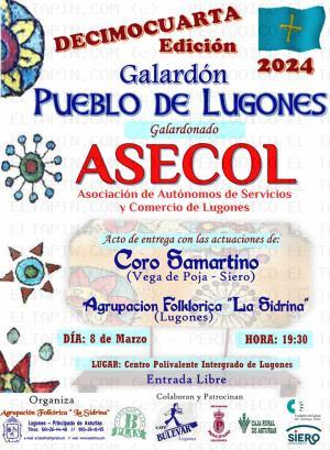El Tapin - ASECOL recibirá el premio Pueblo de Lugones, que concede La Sidrina