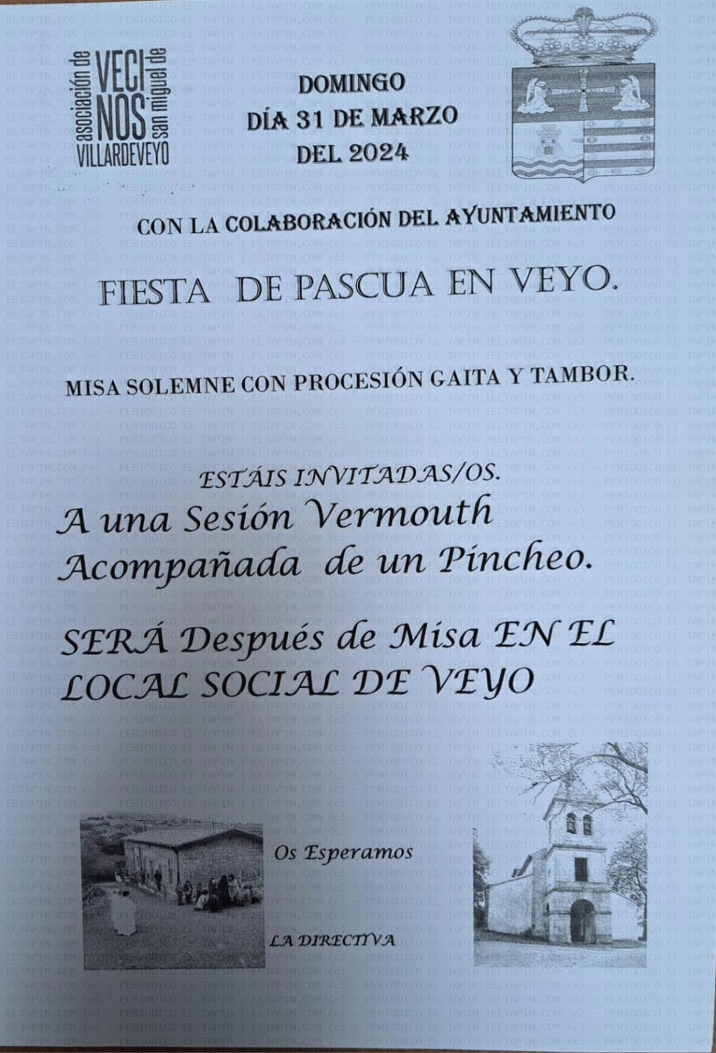 El Tapin - La Asociación de Vecinos de San Miguel de Villardeveyo organiza una sesión vermú por la fiesta de Pascua en Veyo 