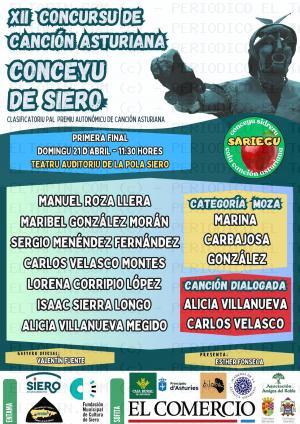 El Tapin - Primera final del XII Concursu de Canción Asturiana Conceyu de Siero el domingo 21 de abril en el Auditorio de Pola de Siero