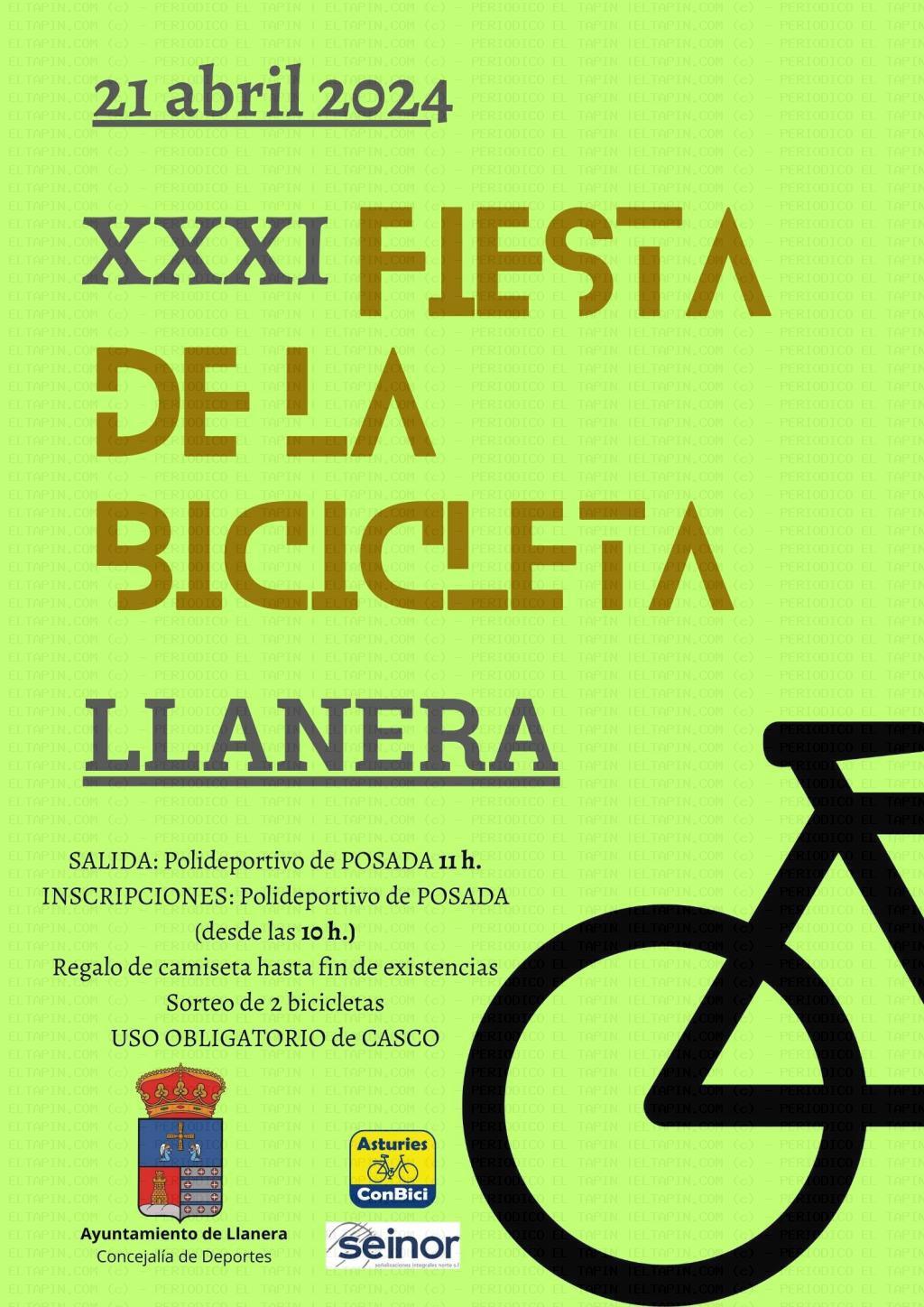El Tapin - Llanera celebra la XXXI Fiesta de la Bicicleta el 21 de abril