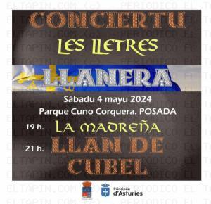 El Tapin - La Madreña y Llan de Cubel ofrecen un concierto con motivo del Día de Les Lletres en Posada de Llanera