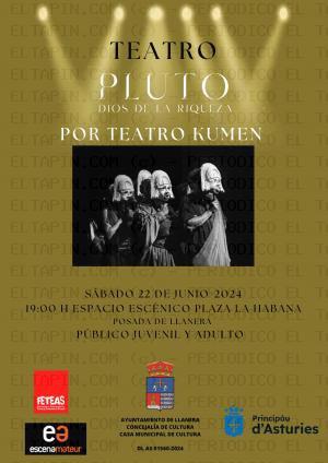 El Tapin - Teatro Kumen representa "Pluto, dios de la riqueza" este sábado en el espacio escénico de la Plaza de La Habana