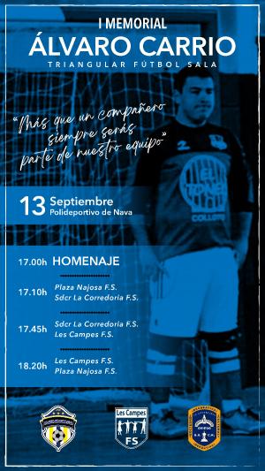 El Tapin - Les Campes FS organiza un homenaje Álvaro Carrio el 13 de septiembre, en el Polideportivo de Nava