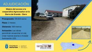 El Tapin - El Banco de Tierras adjudica en 58.000 euros la mejora del acceso a la cooperativa Agrecoastur en la sierra de Granda, en Siero