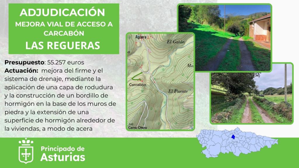 El Tapin - Movilidad adjudica por 55.000 euros las obras de mejora del acceso a Carcabón, en Las Regueras