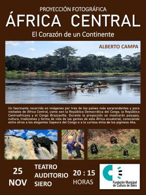 El Tapin - El trotamundos, Alberto Campa, realizará un recorrido en imágenes sobre “África Central, el Corazón de un continente” el 25 de noviembre