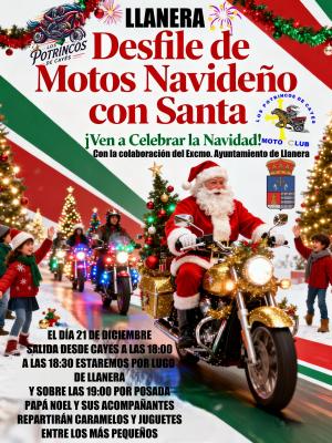 El club motero Los Potrincos de Cayés organiza el Desfile de Motos Navideño con Santa el 21 de diciembre
