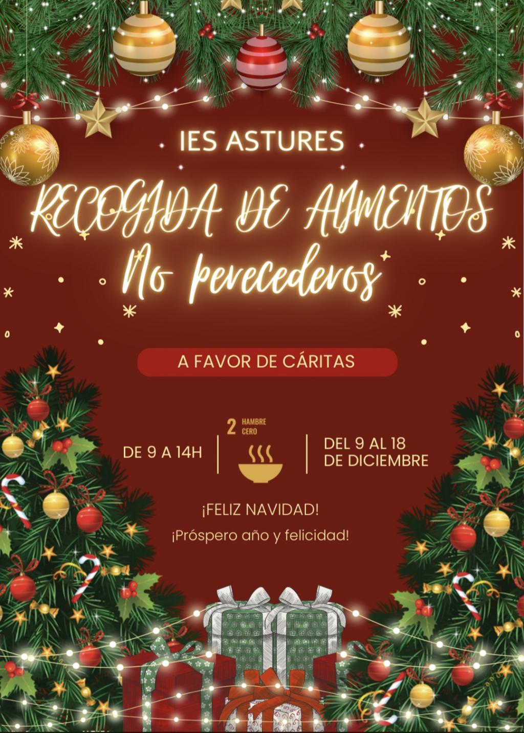 El IES Astures organiza una recogida de alimentos a favor de Cáritas de Lugones