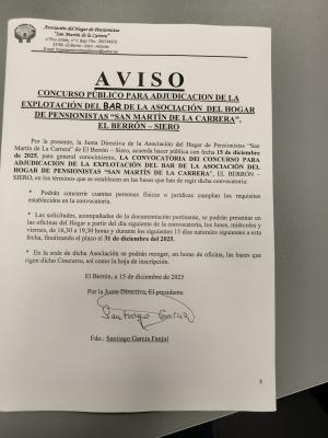 El Tapin - El Hogar de Pensionistas de El Berrón saca a concurso público la adjudicación de la explotación del Bar