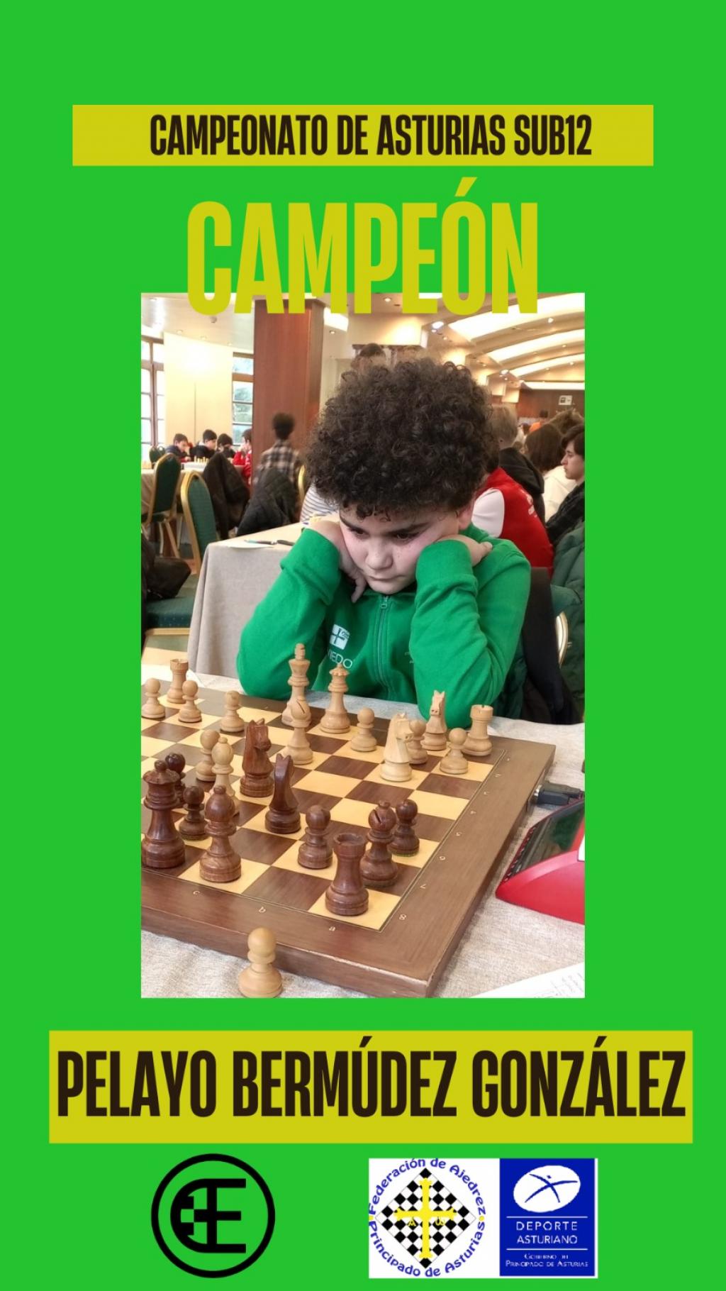 El llanerense, Pelayo Bermúdez, se proclama Campeón de Asturias de ajedrez Sub-12