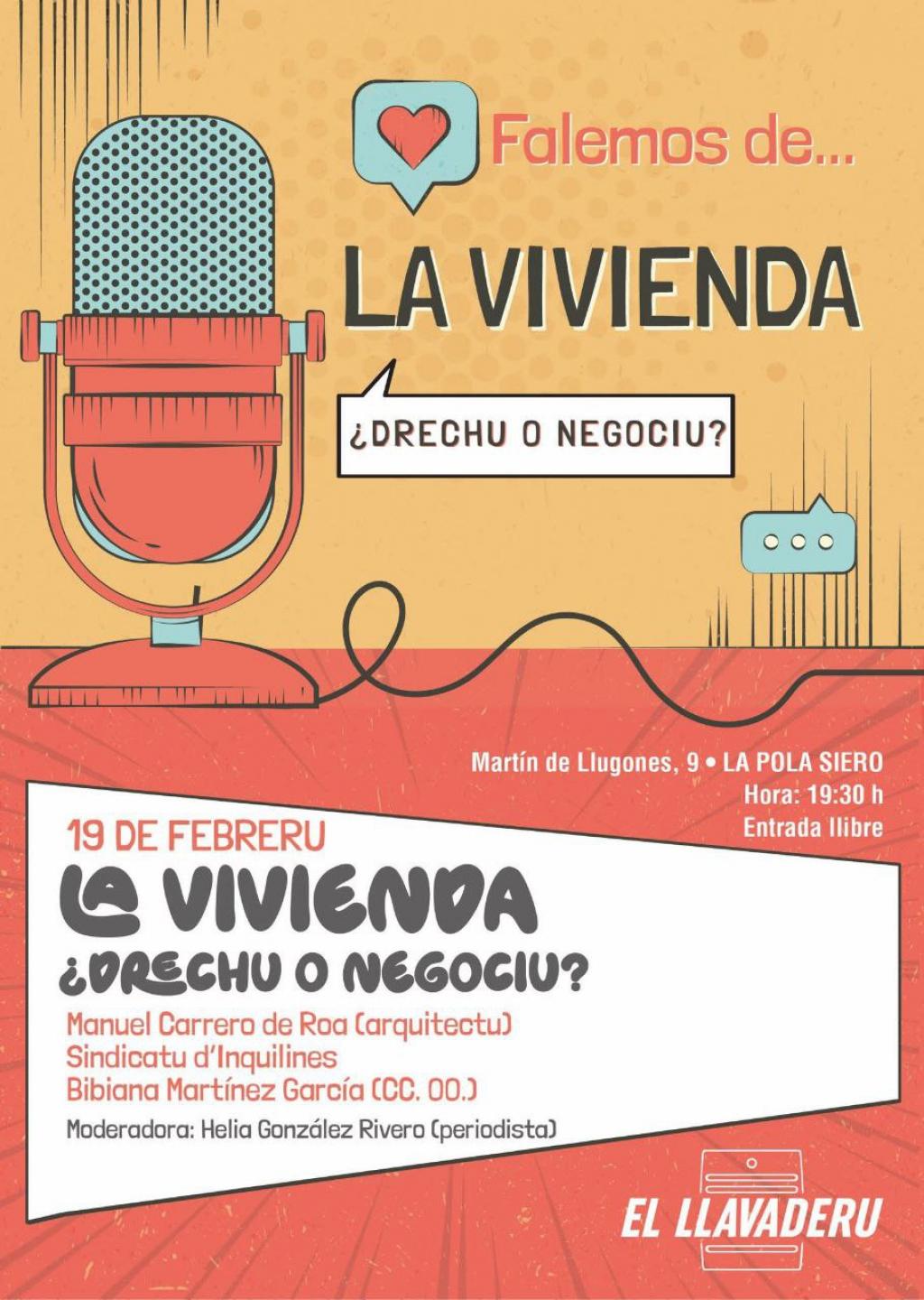 Ciclo de temática social en El Llavaderu: La primera mesa va a tratar el tema de la vivienda