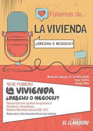 Ciclo de temática social en El Llavaderu: La primera mesa va a tratar el tema de la vivienda