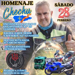 El Tapin - El Club Motero Tridente 111 Asturias organiza el último adiós a su socio fundador, tesorero y sobre todo amigo: Chechu Prado