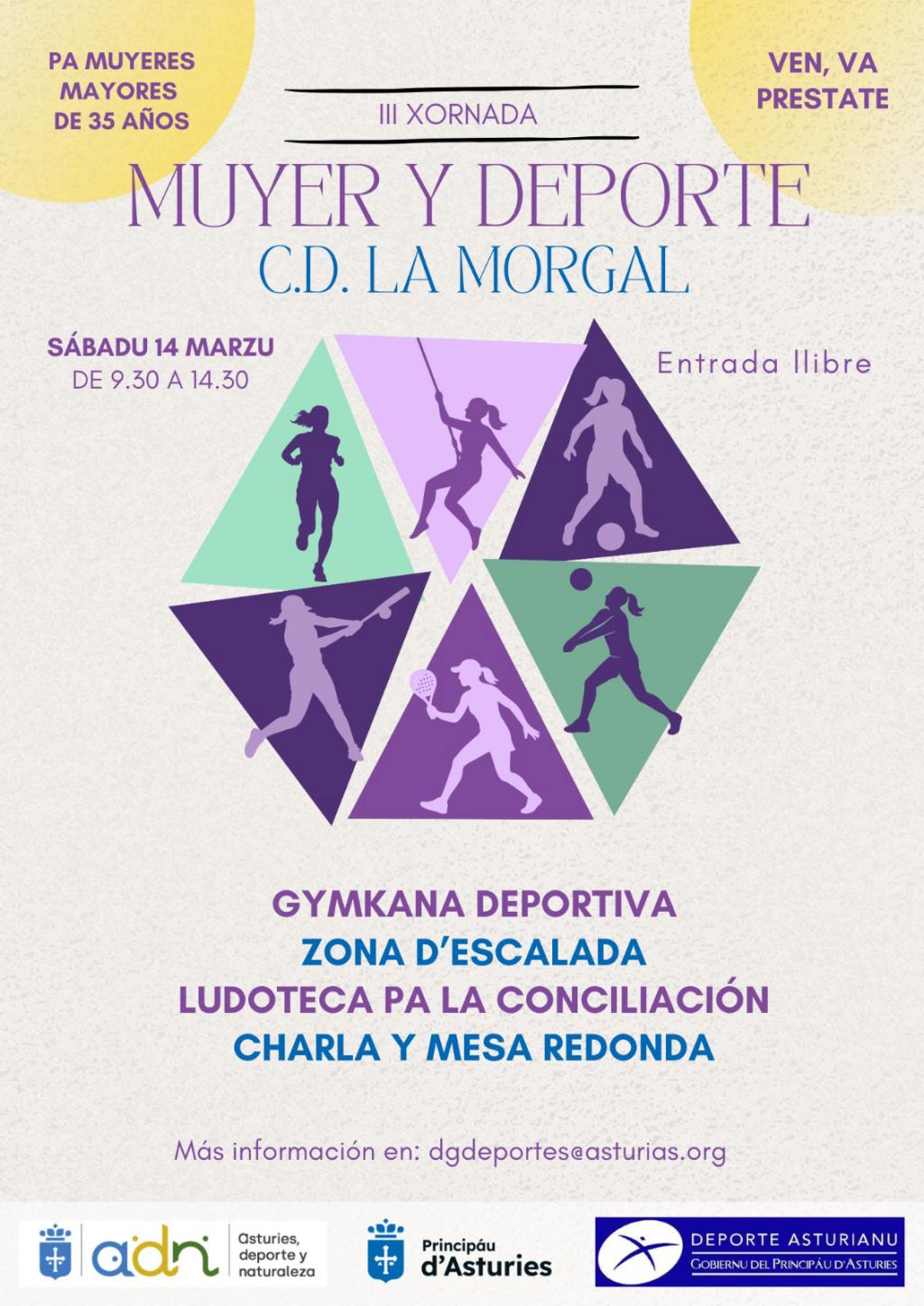 Cultura organiza el sábado en La Morgal la III Jornada "Muyer y Deporte" para fomentar la actividad física