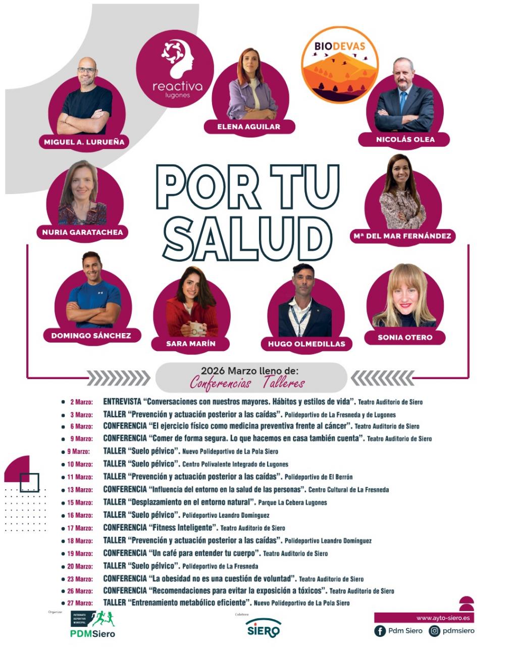El programa “Por tu salud” encara la recta final de su cuarta edición con talleres y conferencias en distintos puntos de Siero
