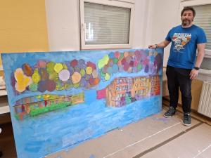 El Tapin - Un mural colaborativo conmemora el 50 aniversario del colegio de Lugo de Llanera con la participación del alumnado