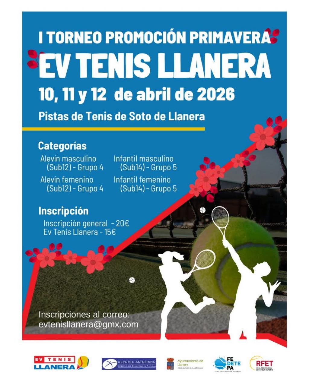 El EV Tenis Llanera organiza su primer torneo federado del 10 al 12 de abril