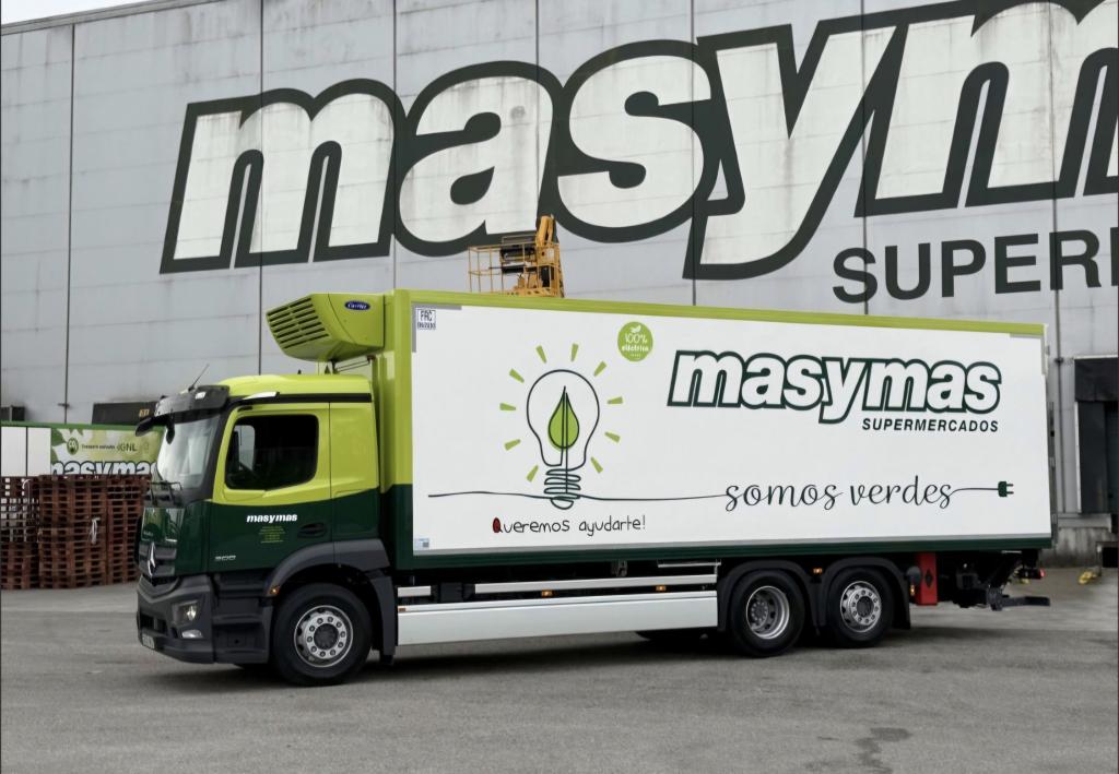 Supermercados masymas incorpora su cuarto camión 100% eléctrico para su distribución en Asturias