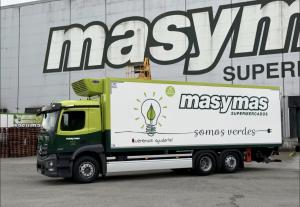 El Tapin - Supermercados masymas incorpora su cuarto camión 100% eléctrico para su distribución en Asturias