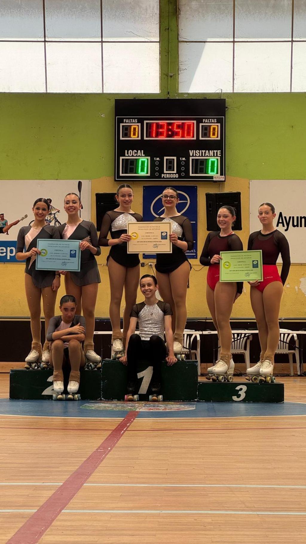 Triplete de podios para el Club Patín Llanelux en la fase final de la Copa Oro y Plata