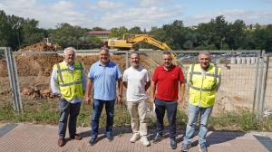 El Tapin - Avanzan las obras de urbanización del parque de La Reconquista, en los terrenos del antiguo matadero de Pola de Siero